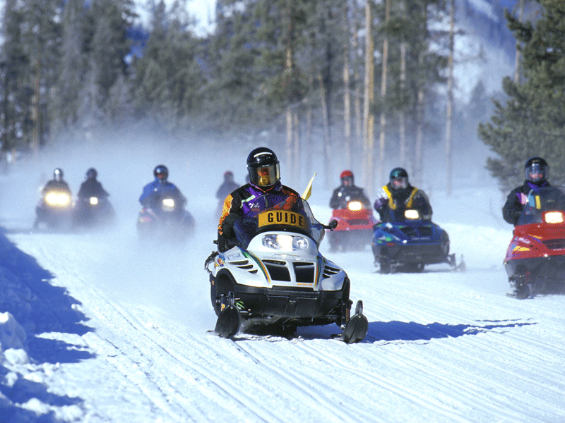 Snow machines on the trail